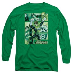 Justice League, The - Mens Green Lantern Panels Long Sleeve Shirt In Kelly Green