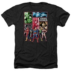 Justice League - Mens Justice League Panels Heather T-Shirt