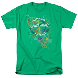 Justice League - Peace League Adult T-Shirt In Kelly Green