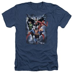 Justice League, The - Mens The Coming Storm T-Shirt In Navy