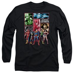 Justice League, The - Mens Justice League Panels Long Sleeve Shirt In Black