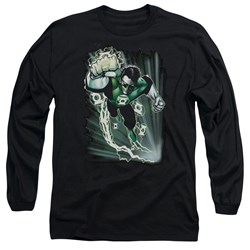 Justice League, The - Mens Emerald Energy Long Sleeve Shirt In Black
