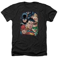 Justice League - Mens Up Close And Personal Heather T-Shirt