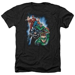 Justice League - Mens Heroes Unite Heather T-Shirt