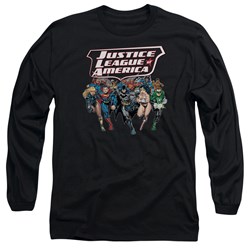 Justice League, The - Mens Charging Justice Long Sleeve Shirt In Black