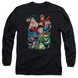 Justice League, The - Mens Break Free Long Sleeve Shirt In Black