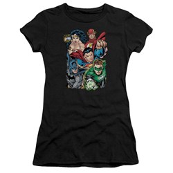 Justice League - Break Free Juniors T-Shirt In Black