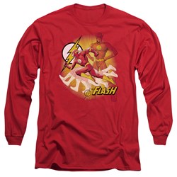 Justice League, The - Mens Lightning Fast Long Sleeve Shirt In Red