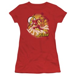 Justice League - Lighting Fast Juniors T-Shirt In Red