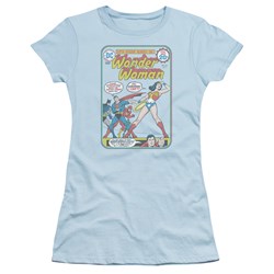 Justice League - Ww #212 Cover Juniors T-Shirt In Light Blue