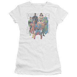 Justice League - Jla Classified #1 Cover Juniors T-Shirt In White