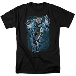 Justice League - Black Lightning Bolts Adult T-Shirt In Black