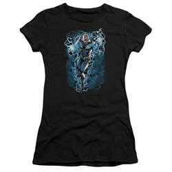Justice League - Black Lightning Bolts Juniors T-Shirt In Black