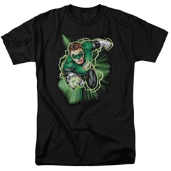 Justice League - Green Lantern Energy Adult T-Shirt In Black