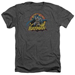Justice League, The - Mens Batman Rough Distress T-Shirt In Charcoal