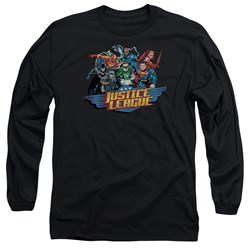 Justice League, The - Mens Ready To Fight Long Sleeve Shirt In Black