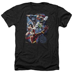 Justice League - Mens Galactic Attack Color Heather T-Shirt
