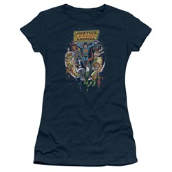 Justice League - Star Group Juniors T-Shirt In Navy