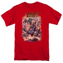 Justice League - Lost Adult T-Shirt In Red