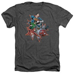 Justice League, The - Mens Starburst T-Shirt In Charcoal