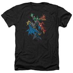 Justice League - Mens Action Stars Heather T-Shirt