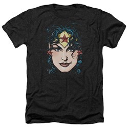 Justice League - Mens Wonder Woman Head Heather T-Shirt