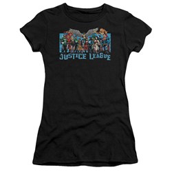 Justice League - League Lineup Juniors T-Shirt In Black