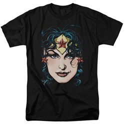 Justice League - Wonder Woman Head Adult T-Shirt In Black