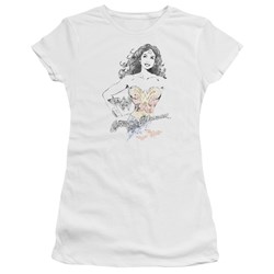 Justice League - Wonder Squiggles Juniors T-Shirt In White