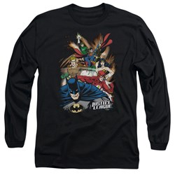 Justice League, The - Mens Starburst Long Sleeve Shirt In Black