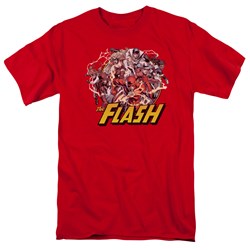 The Flash - Flash Family Adult T-Shirt In Red