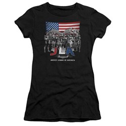 Justice League - All American League Juniors T-Shirt In Black