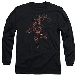 Justice League, The - Mens Neon Flash Long Sleeve Shirt In Black