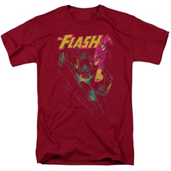 Justice League, The - Mens Flash Spray T-Shirt In Cardinal