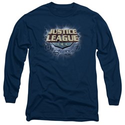 Justice League, The - Mens Storm Logo Long Sleeve Shirt In Navy
