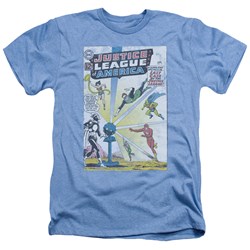 Justice League, The - Mens Vintage Cover 12 T-Shirt In Light Blue