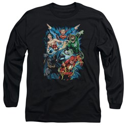 Justice League, The - Mens Jl Assemble Long Sleeve Shirt In Black