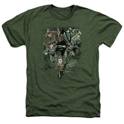 Justice League, The - Mens Spacing Out T-Shirt In Military Green