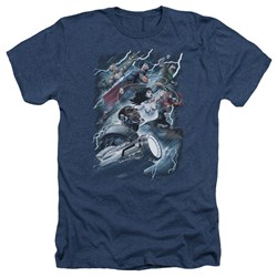 Justice League, The - Mens Ride The Lightening T-Shirt In Navy