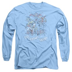 Justice League, The - Mens Go Fight Win Long Sleeve Shirt In Carolina Blue
