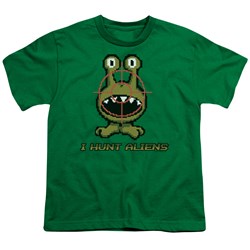 I Hunt Aliens - Big Boys T-Shirt In Kelly Green