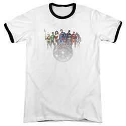 Justice League - Mens Circle Crest Ringer T-Shirt