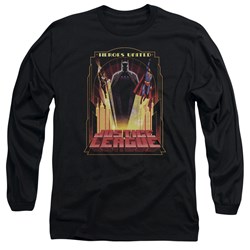 Justice League, The - Mens Heroes United Long Sleeve Shirt In Black