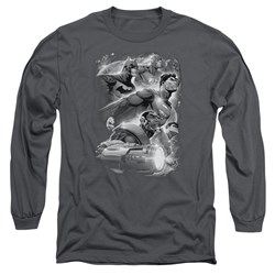 Justice League, The - Mens Atmospheric Long Sleeve Shirt In Charcoal