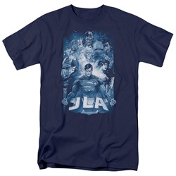 Justice League, The - Mens Burst T-Shirt In Navy