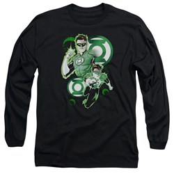 Justice League, The - Mens Gl In Action Long Sleeve Shirt In Black