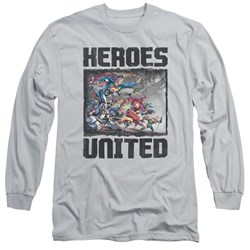 Justice League, The - Mens The Charge Long Sleeve Shirt In Silver