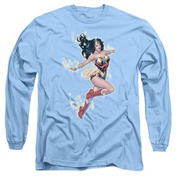 Justice League, The - Mens Simple Wonder Long Sleeve Shirt In Carolina Blue