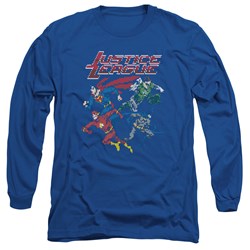 Justice League - Mens Pixel League Long Sleeve T-Shirt