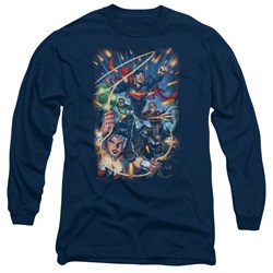 Justice League - Mens Under Attack Long Sleeve T-Shirt